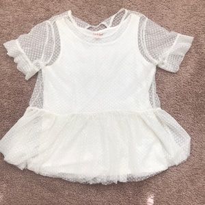 Girls see through Polk a dot shirt